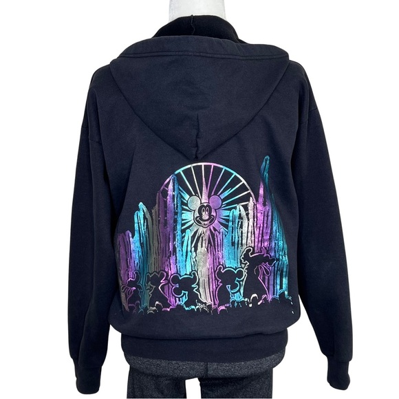Disney Parks Hoodie DCA World of Color Zip Up Hooded Sweatshirt Black Junior XL - Picture 6 of 14